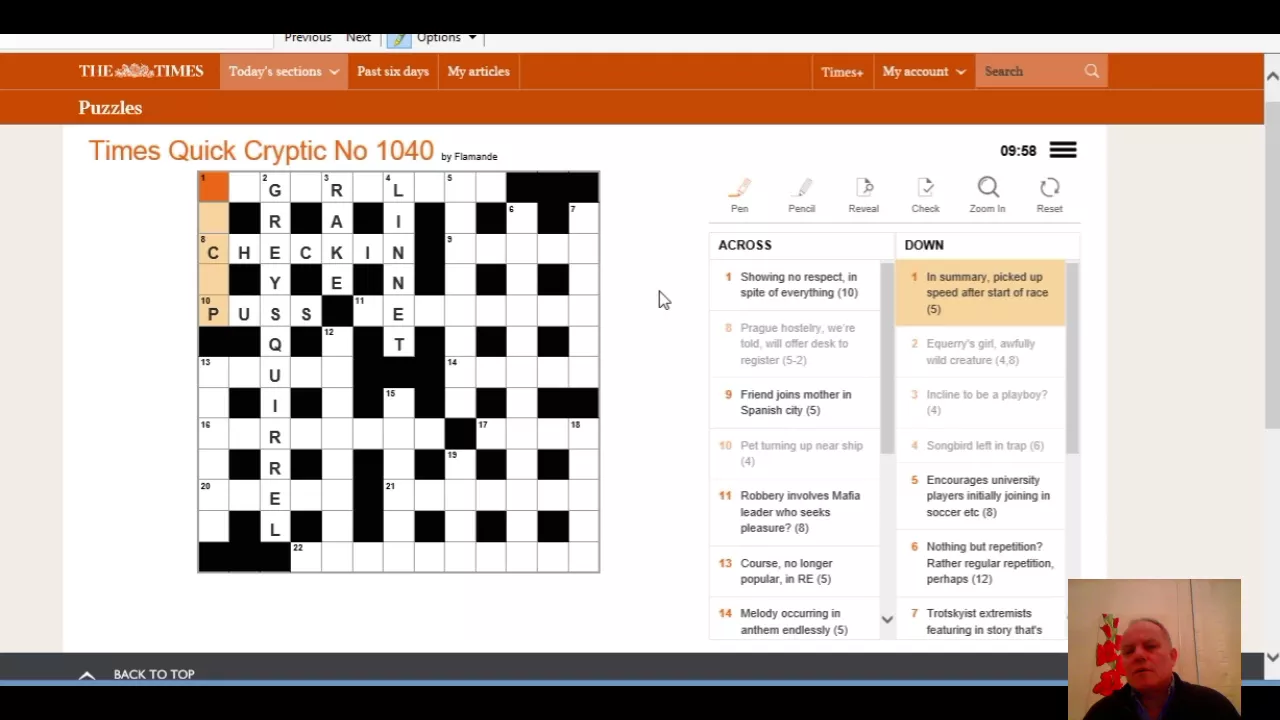 Beginner video: tackling the Times Quick Cryptic on 5th March