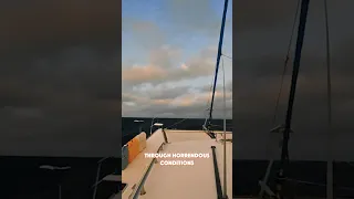 FREAK STORM hits sailboat ⛵️ #sailingcatamaran #offshoresailing
