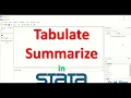 Tabulate Summarize command in STATA