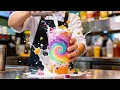 Real Bubble Tea Shop Worker Life Preparing Ingredients and Making Drinks All Day