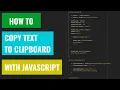 Javascript - how to copy text to clipboard