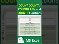 How to use COUNT COUNTA COUNTBLANK and COUNTIF Functions