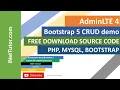 AdminLTE 4 Bootstrap 5 CRUD demo