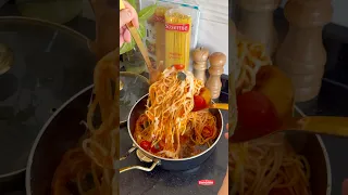 سباغيتي العشر دقائق بدون لحوم وبنتها رائعة لازم تجربوها للعشا 