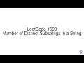 LeetCode 1698 Number of Distinct Substrings in a String