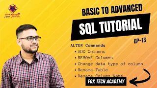 13 ALTER command in SQL How to update column data type in SQL tutorials how to rename table