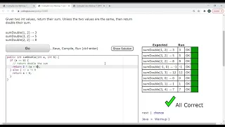 Java Codingbat Warmup Problems - sumDouble and diff21