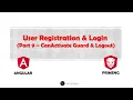 Part 9 CanActivate Guard Logout User Registration Login Form Angular PrimeNG JSON Server