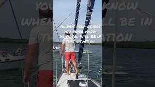 Hard aground! Engine fail in very narrow canal. Managed to help them👍#sailing #sailboat #florida