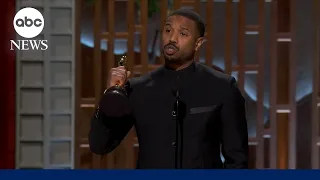 Michael B Jordan wins Oscar for best actor for Sinners