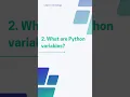 Python Variables Python interview questions
