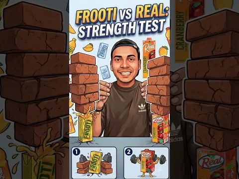 Frooti VS real juice strength test🤯#shorts #shortsfeed #frooti #realjuice #experiment