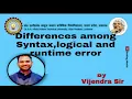 DIFFERENCES BETWEEN SYNTAX LOGICAL AND RUN TIME ERROR