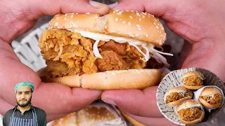 Download Zinger Burger KFC Style at Home || How to cut chicken piece for burger MP3