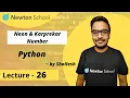 Neon and Karprekar Number in Python Shailesh