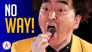 crazy magician eats razor blades and grosses the judges out 