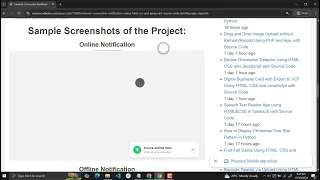 Internet Connection Notification Using HTML CSS and JavaScript with Source Code
