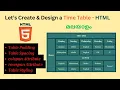 Create Design Time Table - HTML Padding Spacing Colspan Rowspan explaining MALAYALAM