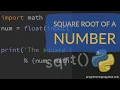 Square root of a number in Python Programming In Python