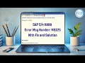 How to Fix Error Message No M8215 in SAP