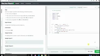Python If-Else HackerRank Solution Easy Introduction Hindi
