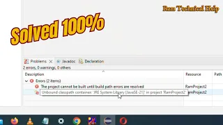 How to fix error the project cannot be built until build path errors are resolved in eclipse