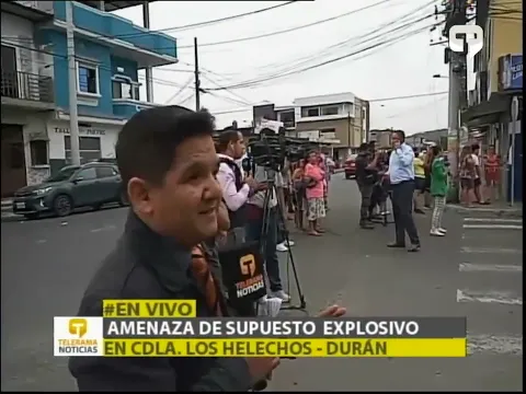 Amenaza de supuesto explosivo en cdla. Los Helechos - Durán