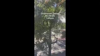 Strong winds blowing through Downtown Dallas