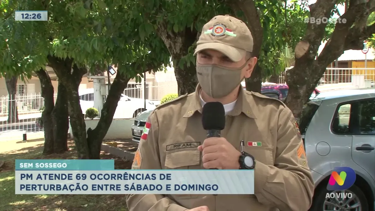 Polícia Militar atende 69 ocorrências de perturbação no fim de semana em Chapecó