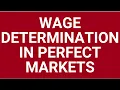 Wage determination in perfect markets