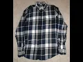 CHAPS Men s Button Down Shirt XL Regular Oxford Long Sleeve Gray Black White Plaid 0057