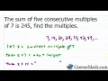 Consecutive Integer Problems