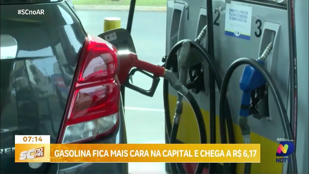 Aumento significativo: gasolina em Florianópolis chega a R$ 6,17