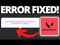 How To Fix Your Login Credentials Don t Match An Account in Our System On Riot Games Valorant