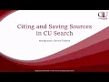 Citing and Saving Sources in CU Search