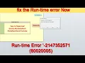 How to fix run-time error -2147352571 80020005 How to fix Error Excel VBA