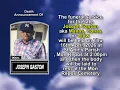Joseph Gaston psd Short Obituary