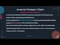 Report JS History Object and Navigator Object