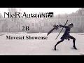 Nier Automata 2B Moveset Showcase All Weapons Pod Abilities Finishers and Idle Animations