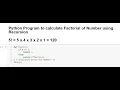 Python Program Factorial of Number using RECURSION