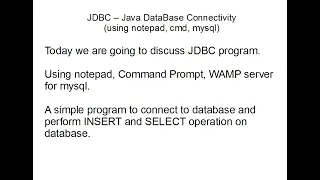JDBC using notepad program Part 2