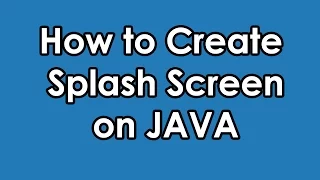 JAVA Create Splash Screen source on description