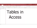 Microsoft Access Tutorial - Creating a Table in MS Access for Beginners