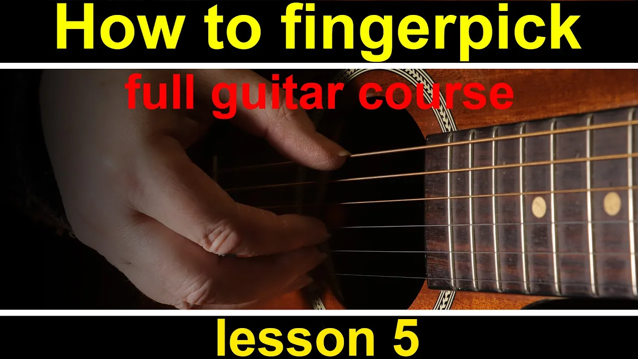 fingerstyle guitar lesson 5, how to play fingerpicking guitar. Alternating, walking bass lines