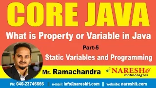 What is Property or Variable in Java Part 5 Core Java Tutorial Mr Ramachandra