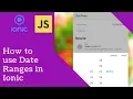 Date Ranges with Ionic Datetime