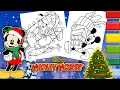 Coloring Mickey Mouse Donald Duck Disney Christmas Coloring Page