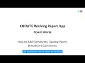 How to Add Comments Review Points and Author s Comments KNEWTE Working Papers App