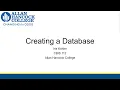 CBIS 112 Creating a Database