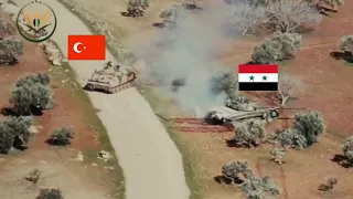 مشاهد مثيرة   مدرعة تركية تطارد دبابة روسية في ريف إدلب السورية    دندنها